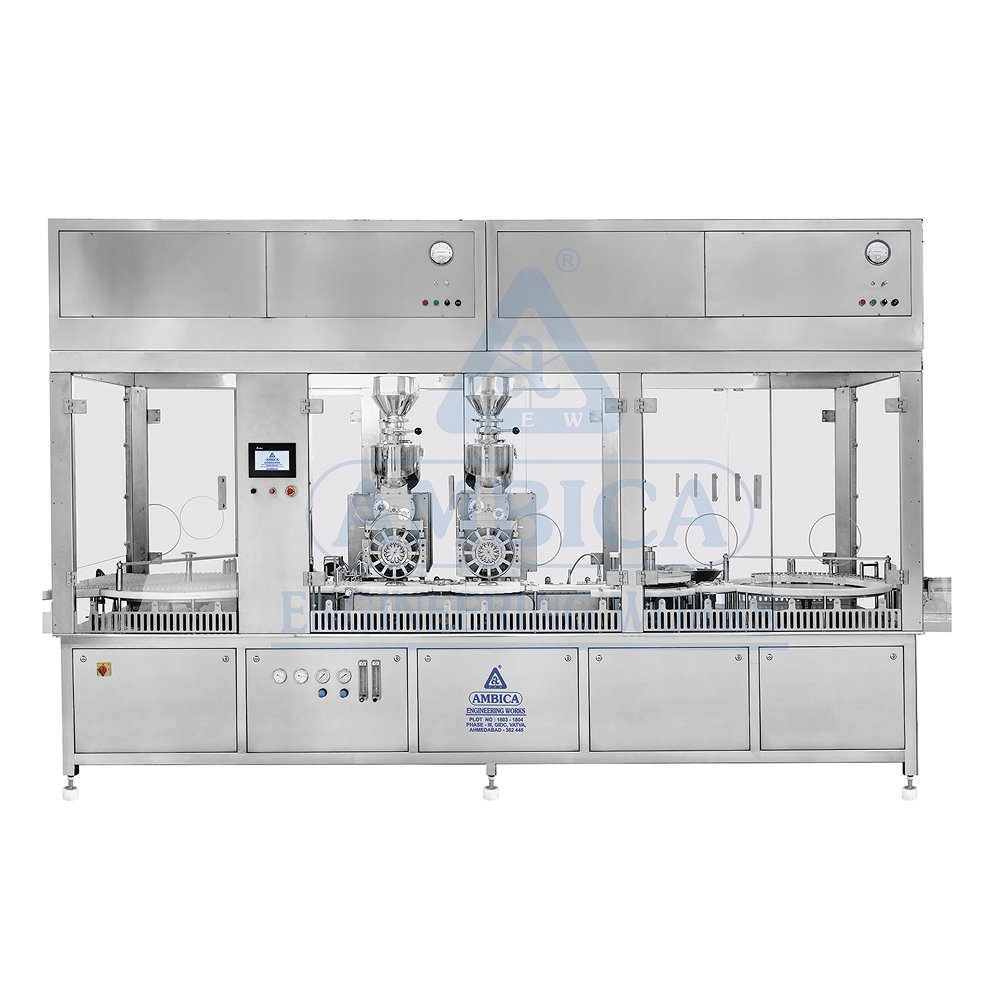 Injectable Dry powder Filling and rubber stoppering machine